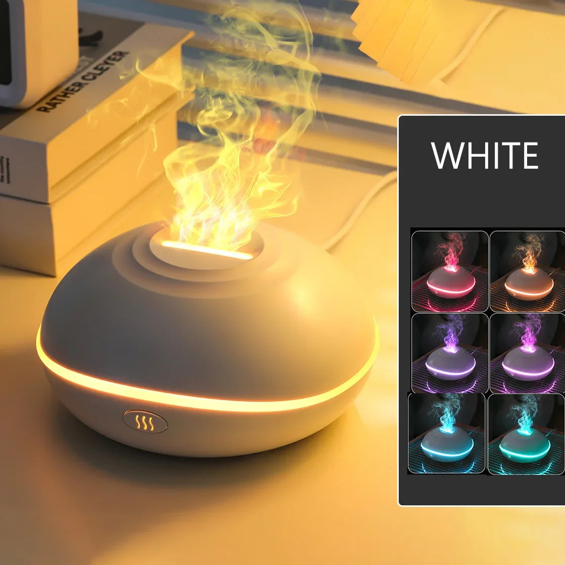 Ultrasonic Aroma Diffuser – 7-Color Flame LED