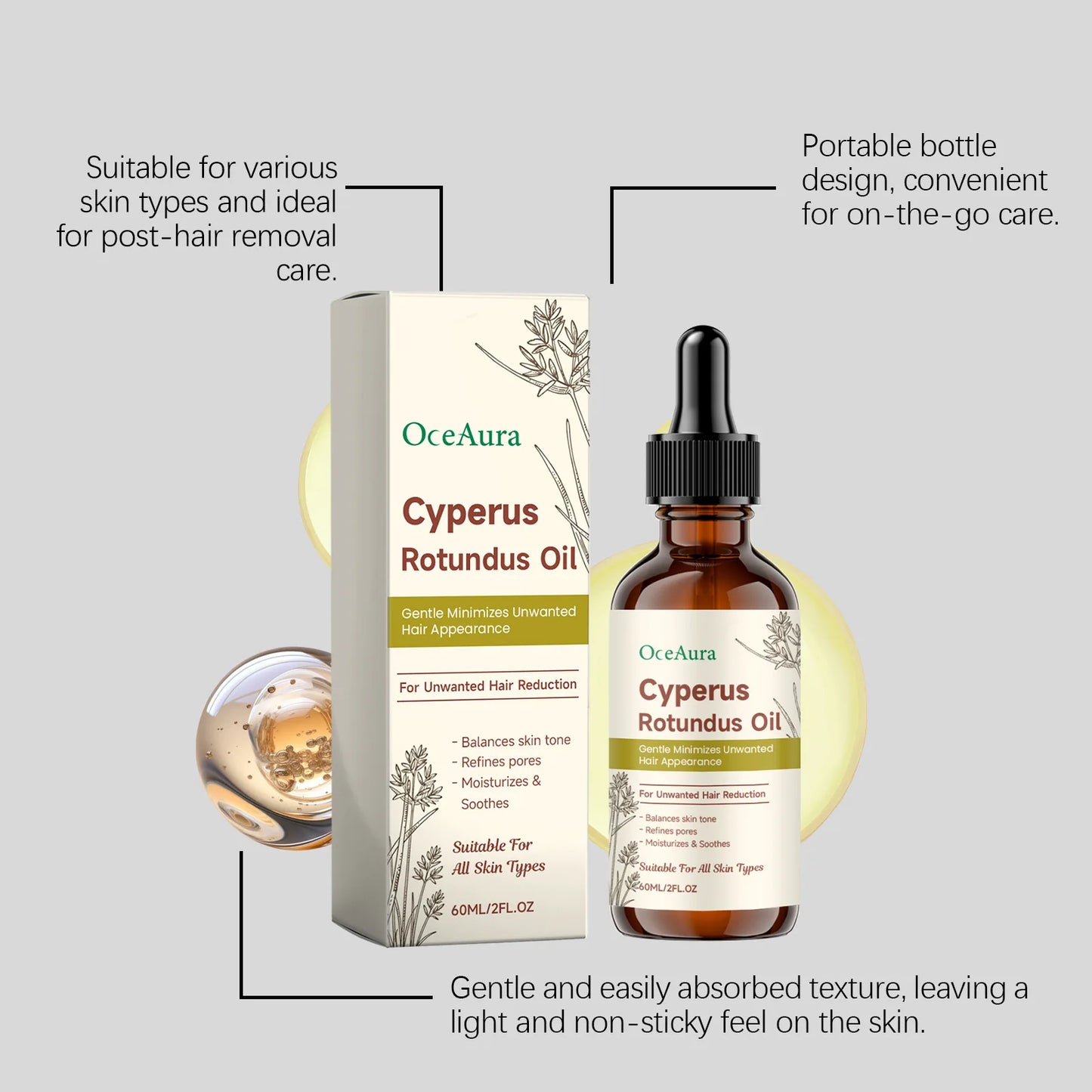 OceAura Huile Essentielle Après Épilation – Apaisante & Nourrissante
