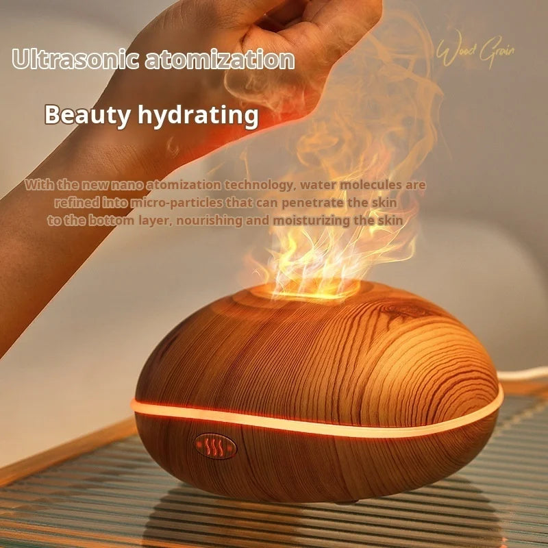 Ultrasonic Aroma Diffuser – 7-Color Flame LED