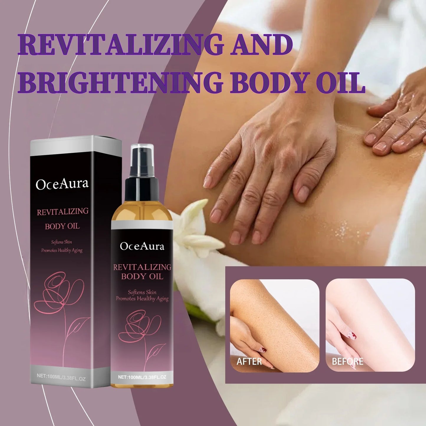 OceAura Huile Corps Hydratante – Vitamine E & Jojoba