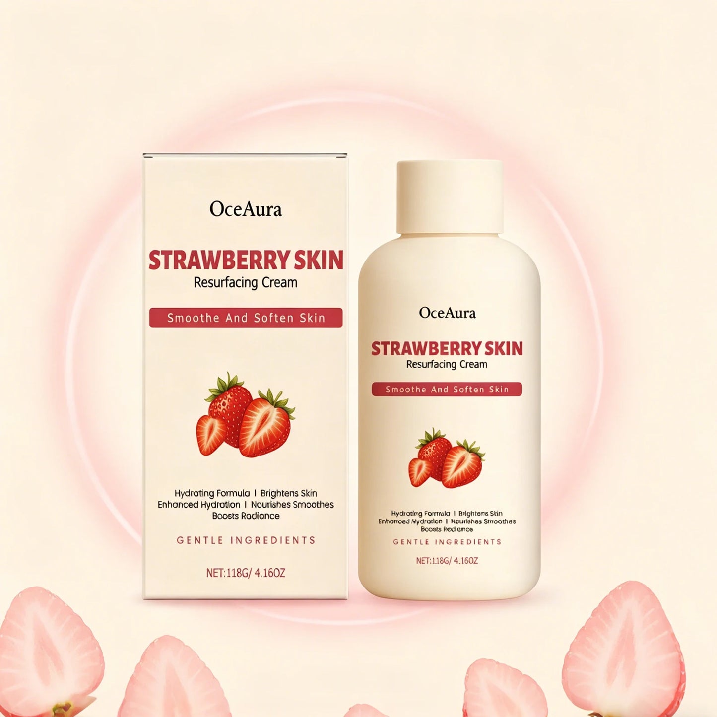 OceAura Crème Corps Fraise – Hydratation & Peau Douce